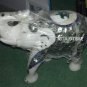 18" Marble White Elephant Trunk Up Semi Precious Inlay Work Stone Decor Art Gift