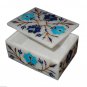 4"x3"x2" Marble Jewelry Box Handmade Turquoise Lapis Lazuli Beautiful Love Gifts