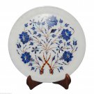9"x9" Marble Plate Pietra Dura Lapis Lazuli Handmade Floral Art Home Decor Gifts 9"x9" Marble Plate Pietra Dura Lapis Lazuli Handmade Floral Art Home Decor Gifts