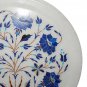9"x9" Marble Plate Pietra Dura Lapis Lazuli Handmade Floral Art Home Decor Gifts