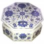 White Marble Jewelry Ring Box Lapis Lazuli Stone Inlay Mosaic Decor Bset Gifts