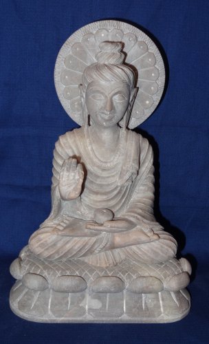 8" Marble Stone Buddha Goddess Figure Statue Made in India Reglious Idol Decor