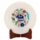 7'' White Marble Dish Plate Lapis Elephant Floral Art Decor Inlay Marquetry Gift 7'' White Marble Dish Plate Lapis Elephant Floral Art Decor Inlay Marquetry Gift