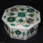 4"x2" Marble Malachite Jewelry Box Handmade Pietradura Inlay Home Decor Gifts
