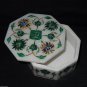 4"x2" Marble Malachite Jewelry Box Handmade Pietradura Inlay Home Decor Gifts