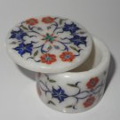 Round Marble Carnelian Lapis Lazuli Mosaic Flower Jewellery Box Marquetry Gifts Round Marble Carnelian Lapis Lazuli Mosaic Flower Jewellery Box Marquetry Gifts