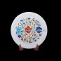 8" Marble Multi Inlaid Round Plate Handmade Mosaic Arts Hallway Decor Gift H5431