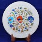 8" Marble Multi Inlaid Round Plate Handmade Mosaic Arts Hallway Decor Gift H5431