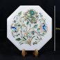 8" Adornment Marble Plate Precious Marquetry Inlay Art Dining Table Decor H5434