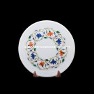 9" Beautiful Marble Dish Serving Plate Lapis Hakik Multi Inlay Work Decor H5436 9" Beautiful Marble Dish Serving Plate Lapis Hakik Multi Inlay Work Decor H5436