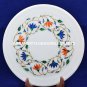 9" Beautiful Marble Dish Serving Plate Lapis Hakik Multi Inlay Work Decor H5436