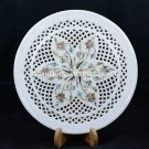 10" Designer Marble Plate Precious Inlay Abalone Floral Dinnerware Decor H5441A 10" Designer Marble Plate Precious Inlay Abalone Floral Dinnerware Decor H5441A