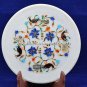 9" Exclusive Marble Serving Plate Peacock Inlaid Art Marquetry Home Decor H5454B