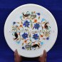 9" Exclusive Marble Serving Plate Peacock Inlaid Art Marquetry Home Decor H5454B