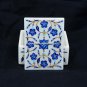 6"x4"x2" Designer Marble Storage Box Lapis Marquetry Inlay Valentine Gift H5519A