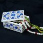 6"x4"x2" Designer Marble Storage Box Lapis Marquetry Inlay Valentine Gift H5519A