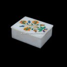 6"x4"x2" Decorative Marble Trinket Box Modern Floral Inlay Mosaic Decor H5524A