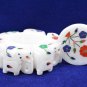 5"x1.5" Modern Marble Beautiful Box Marquetry Inlay Arts Special Decorate H5533A