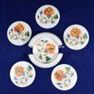 Precious Hakik Floral Marble Adorable Tea Coaster Set Inlay Stunning Decor H5552 Precious Hakik Floral Marble Adorable Tea Coaster Set Inlay Stunning Decor H5552