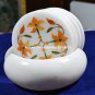 Marble Coffee Coaster Set Mosaic Floral Real Arts Inlay Hakik Stone Decor H5553