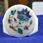 Beautiful Marble Personalized Coasters Lapis Inlaid Precious Stones Decor H5555