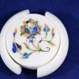 Marvelous Marble Custom Coaster Set Pauashell Inlay Gemstones Gifts Decor H5559