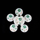 Marble Set Of Marquetry Coasters Malachite Inlaid Stones Occasional Decor H5567