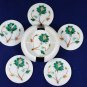 Marble Set Of Marquetry Coasters Malachite Inlaid Stones Occasional Decor H5567