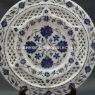 10" Filligree Designer Marble Round Plate Lapis Floral Inlay Kitchen Decor H4049 10" Filligree Designer Marble Round Plate Lapis Floral Inlay Kitchen Decor H4049