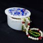 4"x3" Handmade Marble Jewelry Box Lapis Parrot Inlay Art Valentine Decor H5467