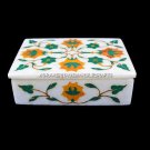 4"x5"x1.6" Decorative Marble Jewelry Box Hakik Malachite Inlay Home Decor H5505 4"x5"x1.6" Decorative Marble Jewelry Box Hakik Malachite Inlay Home Decor H5505