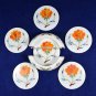 Marvelous Round Custom Marble Coatsres Hakik Floral Design Arts Gift Decor H5551