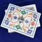 4"x3"x2" Marble Jewelry Gift Box For Women Multi Inlay Stone Mosaic Decor H5511