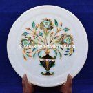 9" Marble Dinnerware Plate Mosaic Marquetry Inlay Stones Beautiful Decor H5437B 9" Marble Dinnerware Plate Mosaic Marquetry Inlay Stones Beautiful Decor H5437B