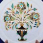 9" Marble Dinnerware Plate Mosaic Marquetry Inlay Stones Beautiful Decor H5437B