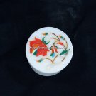 2"x2" Marble Round Trinket Box Carnelian Inlay Floral Valentine Gift Decor H5514