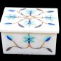 3"x2"x1.5" Marvelous Marble Trinket Box Marquetry Inlaid Adornment Decor H5521