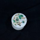 3"x3" Glamorous Marble Custom Jewelry Box Malachite Inlay Floral Decor H5466A