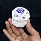 2"x1.5" Marble Jewelry Box Lapis Inlay Floral Stones Valentine Gift Decor H5504 2"x1.5" Marble Jewelry Box Lapis Inlay Floral Stones Valentine Gift Decor H5504