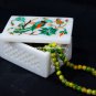 1.6"x3"x2" Filligree Marble Desinger Box Parrot Malachite Inlay Art Decor H5520