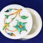 3"x1.5" Luxuryous Marble Beautiful Custom Box Precious Malachite Inlaid H5537A