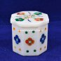 3"x1.5" Multi Floral Stone Marble Storage Inlaid Box Interior Gift Decor H5541A