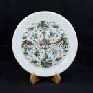 8" Pauashell Marble Serving Plate Precious Inlay Stone Outdoor Table Decor H5428 8" Pauashell Marble Serving Plate Precious Inlay Stone Outdoor Table Decor H5428