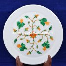 9" Beautiful Marble Serving Malachite Plate Handmade Inlay Living Decor H5445B 9" Beautiful Marble Serving Malachite Plate Handmade Inlay Living Decor H5445B