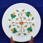9" Beautiful Marble Serving Malachite Plate Handmade Inlay Living Decor H5445B