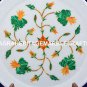 9" Beautiful Marble Serving Malachite Plate Handmade Inlay Living Decor H5445B