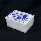 4"x3"x2" Decorative Marble Trinket Box Parrot Art Lapis Inlay Home Decor H5476 4"x3"x2" Decorative Marble Trinket Box Parrot Art Lapis Inlay Home Decor H5476