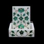 4"x3"x2" Marble Personalized Box Malachite Inlay Floral Collectible Decor H5477