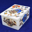 4"x3"x2" Marble Decorative Girls Jewelry Box Precious Multi Inlay Decor H5495