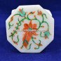 2"x1.5" Accent Marble Hakik Floral Beautiful Antique Inlay Box Home Decor H5510